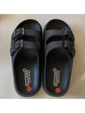 NWOT Black Slide Sandals. Medium